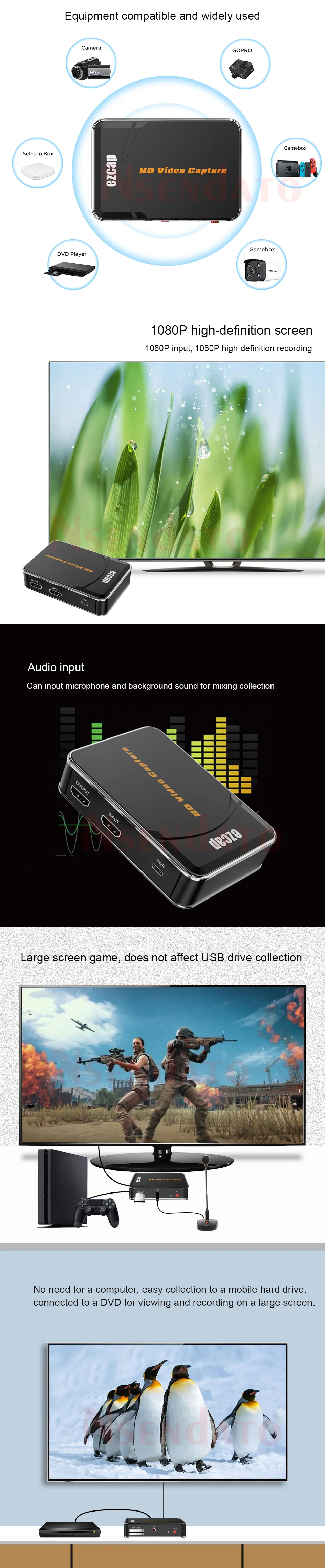 Ezcap280H HDMI Video Game capture Card 1080P Full HD Video Recorder Grabber Capt