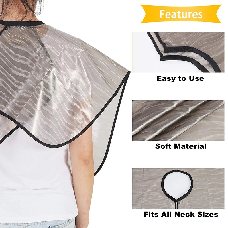 Mantella per Taglio Capelli in TPU, Impermeabile, Leggera e Facile da Pulire, Accessorio per Parrucchieri e Styling Domestico - immagine 3