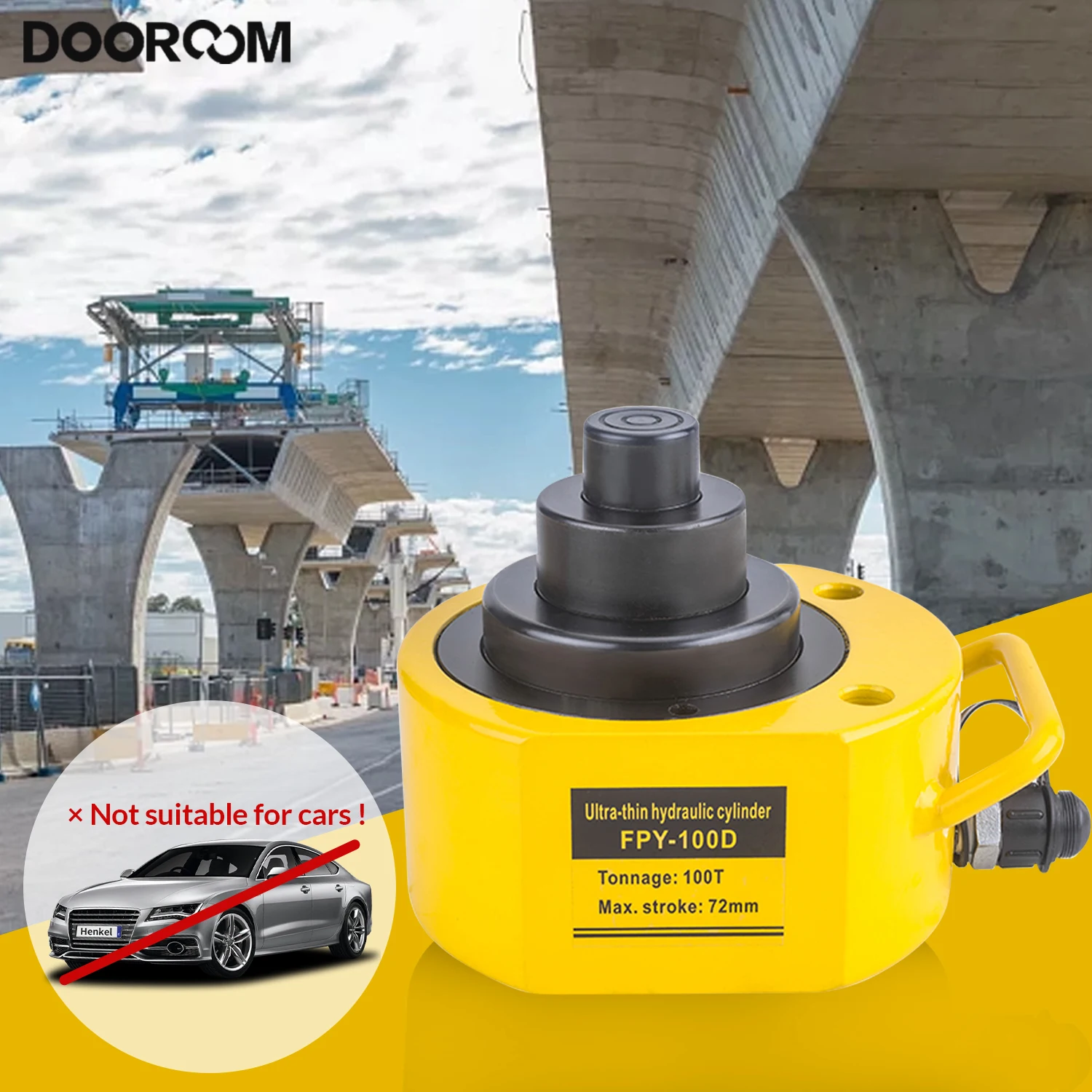 DOOROOM 10T-50T Hydraulic Ram Jack Multi-Section Stroke 24-65mm Hydraulic Cylinder Ultra-thin Multi-section Lifting Jack 2