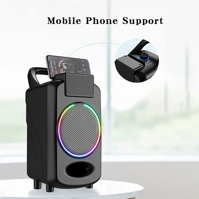 Quente sem Fio Alto-falante de Teatro em Casa Suporte do Telefone Venda Bluetooth Multifuncional Móvel Luz Portátil Alta Potência d Rgb - Image 2