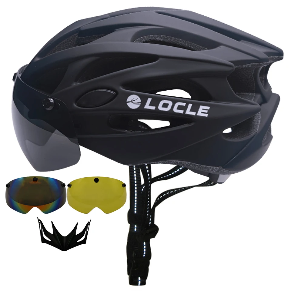 LOCLE Goggles Cycling Helmet Road Mountain MTB Bicycle Helmet
