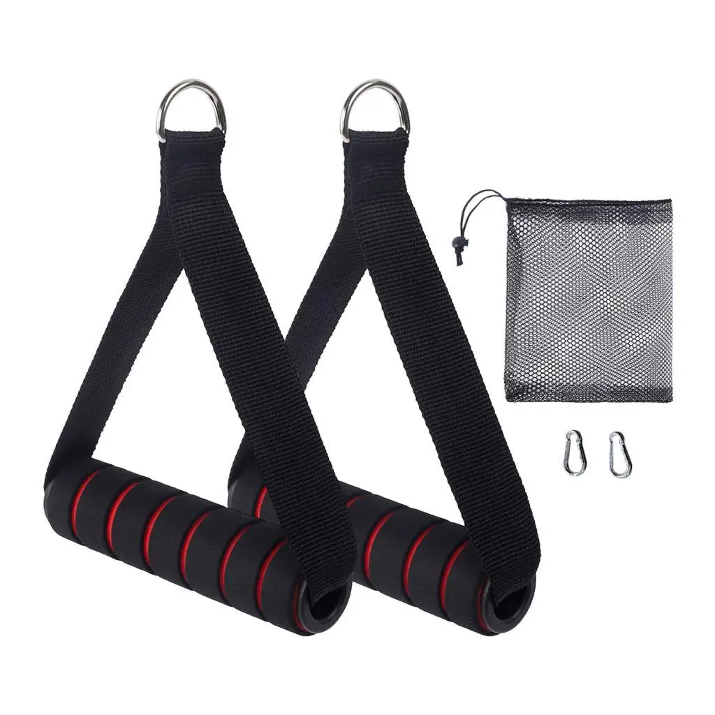 2x Exercise Handles Working Out Handles for Pulley System Home Gym Pull Down Fitness Equipment Resistance Bands Handles Only