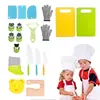 19PCS Montessori Kitchen Tools For Toddlers-Kids Cooking Sets Safe For Real Cooking Toddler Crinkle Cutter Kids Cutting Board 1