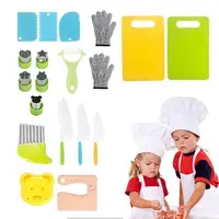 19PCS Montessori Kitchen Tools For Toddlers-Kids Cooking Sets Safe For Real Cooking Toddler Crinkle Cutter Kids Cutting Board 1