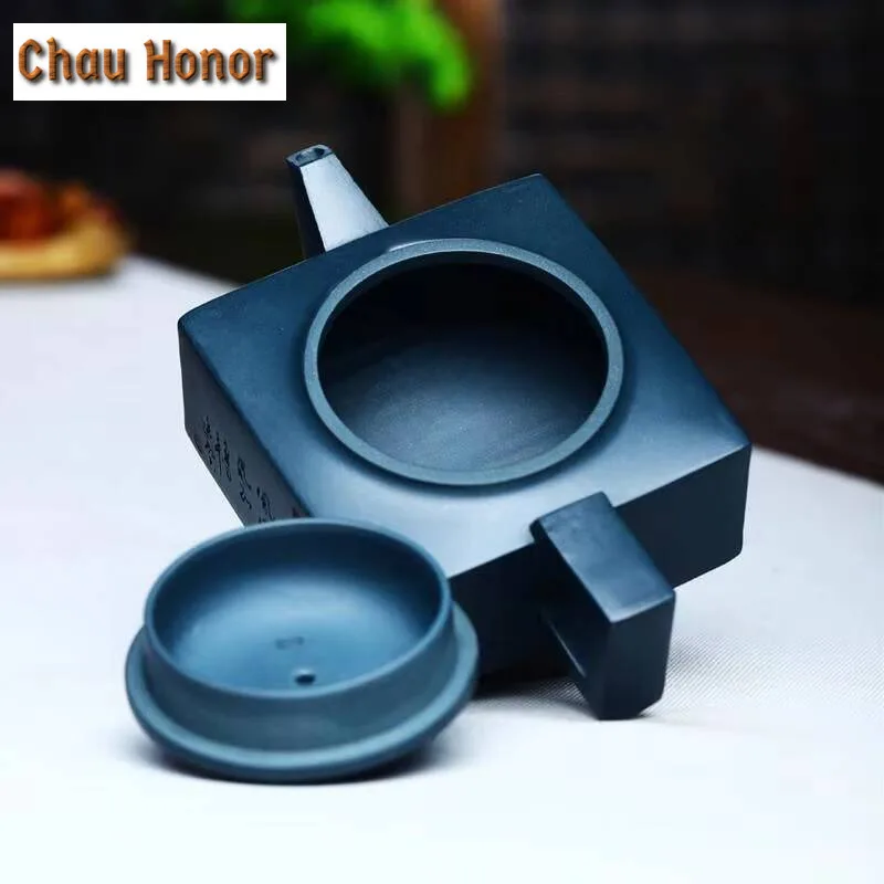 280ml Yixing Handmade Tea Pot High-End Purple Clay Teapot Raw Ore Azure Mud Kettle Chinese Tea Ceremony Customized Teapot