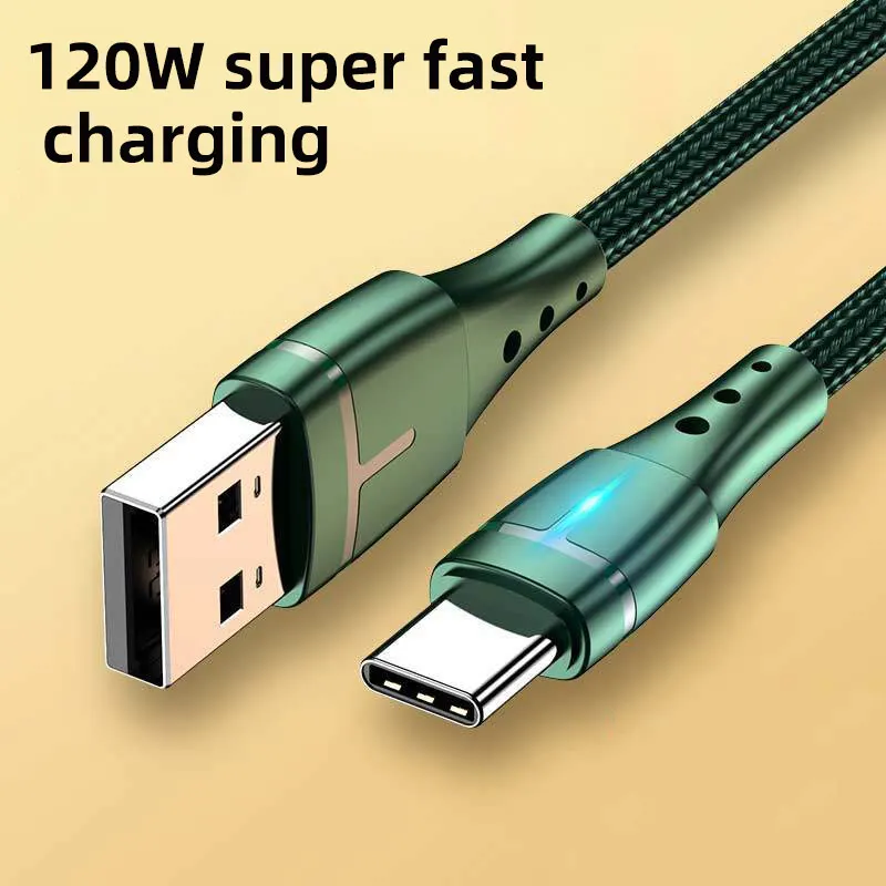 

120W USB C Cable 6A Type C Super Fast Charging Wire For Huawei P50 P40 P30 Xiaomi Samsung Phone USB Cable Data Cord Type C Cable