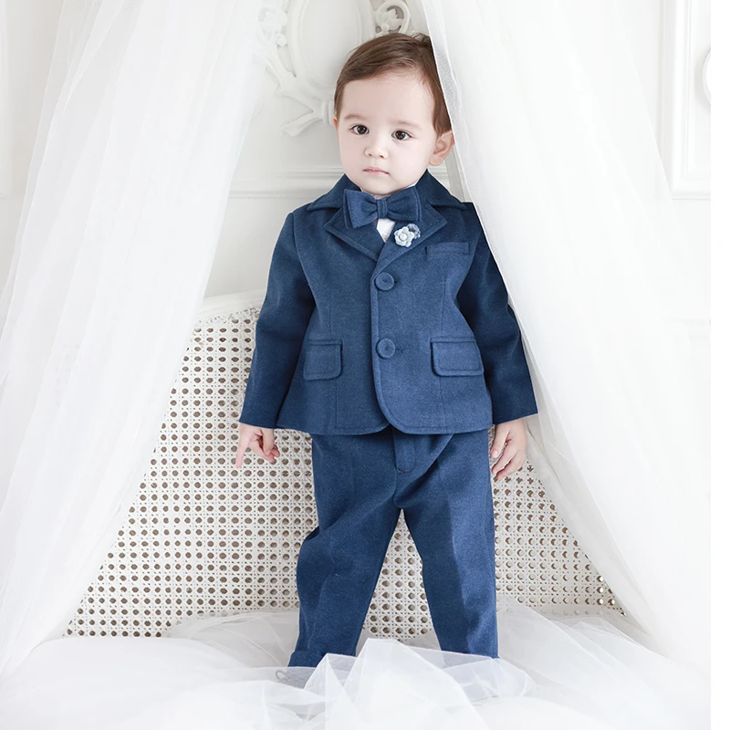 Gentleman Suit Kids Month-4 Year Clothing Set Baby Boys Woolen