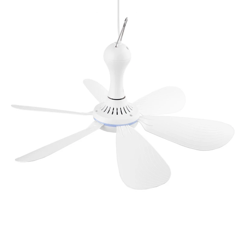 Hanging Fan  6 Leaves Ceiling Fan for Outdoor Activities USB Powered Fan Picnic Camping Bbq Supplies