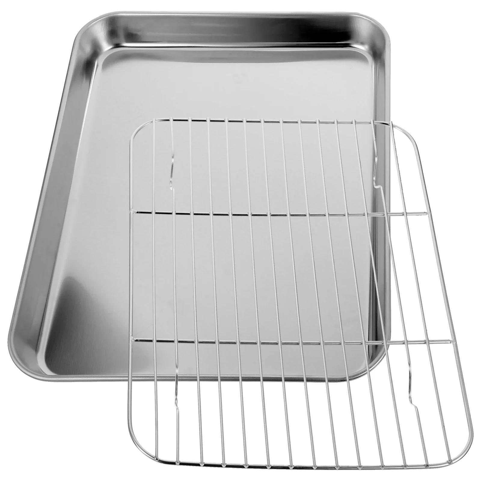

Pieces/Set Rectangular Baking Tray Stainless Tray Cookie Cooling Rack Steel Baking Pan Sheet with Removable Cooling Rack