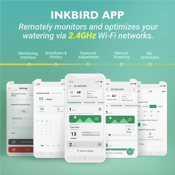 Inkbird 6 oder 8 Zonen EU-Arten von WLAN-Sprinkler reglern zur intelligenten Bewässerung zur Bewässerung mit saisonaler Einstellung — изображение 5