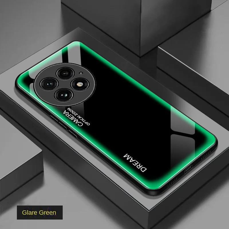 Gradient Tempered Glass Protective Back Cover Case
