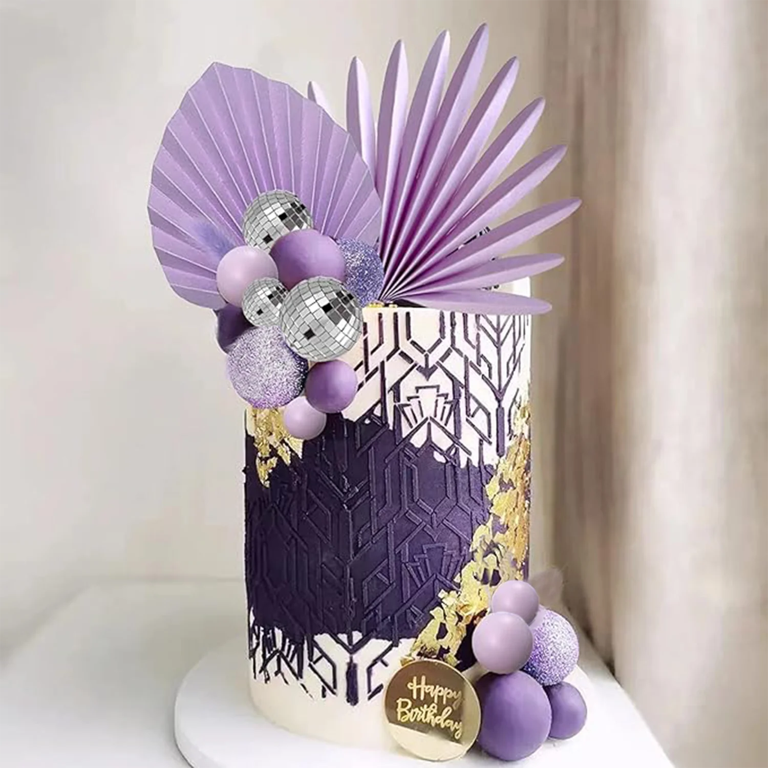 33 Stück Kugeln, Kuchendeckel, Palmblätter, Kuchendekorationen für Geburtstag, Hochzeit, Babyparty, Partyzubehör, Muttertag – Detail 11