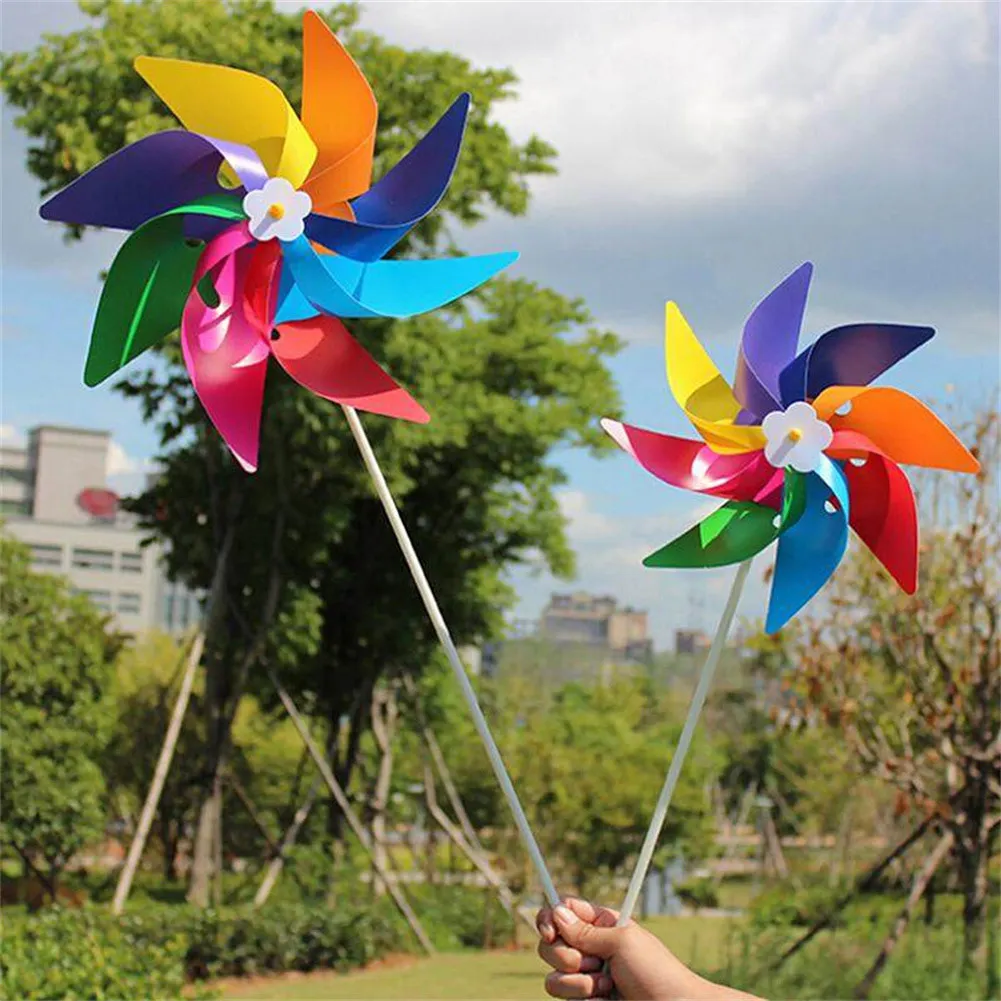 

28cm/11in Plastic Windmill Wind Spinner Ornament Decoration Garden Lawn Yard Party Decor Camping Kids Toy Wind Spinner