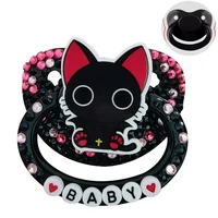 DDLG Cute Black Cart Design Adult Silicone Pacifier for Stress Relief Silicone Soother Pacifiers For Autisms 1