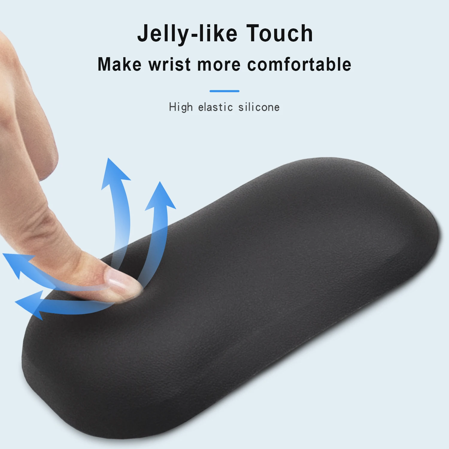 Exco Silicone Mouse Wrist Rest Support Almofada de Descanso de Mão de Superfície Ergonômica de Couro Almofada Antiderrapante pu Base para Jogos Escritório Laptop - Imagem 2
