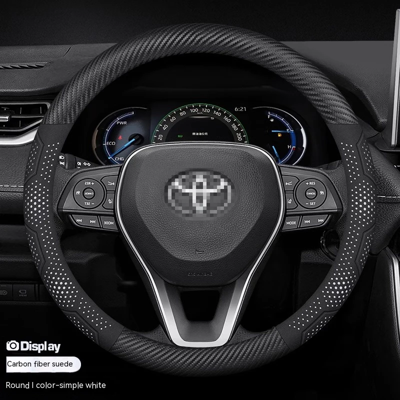 Copri volante sportivo in fibra di carbonio adatto per Toyota Camry RAV4 Highlander Fortuner Hilux Sienna Innova Car Styling