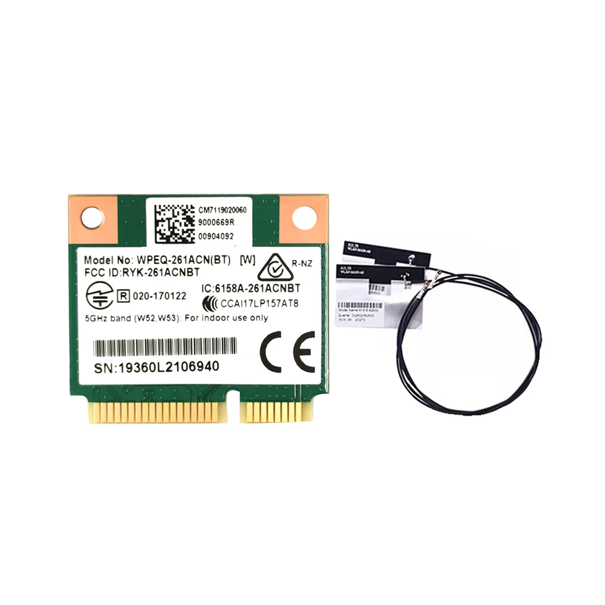 Qca6174 Wpeq-261Acn(Bt) Scheda Wifi + 2Xantenna 802.11Ac 867M Qca6174 Bluetooth 4.2 Wifi 5 Mini Scheda Pcie