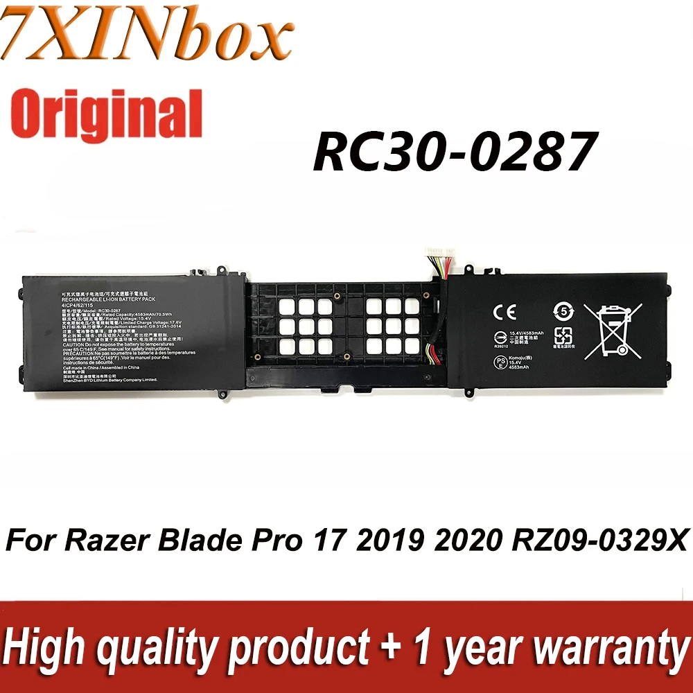 

RC30-0287 Laptop Battery 15.4V 4583mAh For Razer Blade Pro 17 2019 2020 RZ09-0329X RZ09-0368AEC2-R341 RTX 2080 Max-Q Series