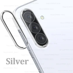 Premium Back Lens Glass Case with Metal Alloy Ring Protector Film - GalaxyA174G (SILVER)