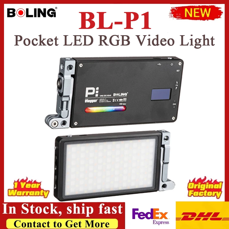 Boling Blp1 Oncamera Pocket Led Rgb Video Light 12w Power Draw 2500