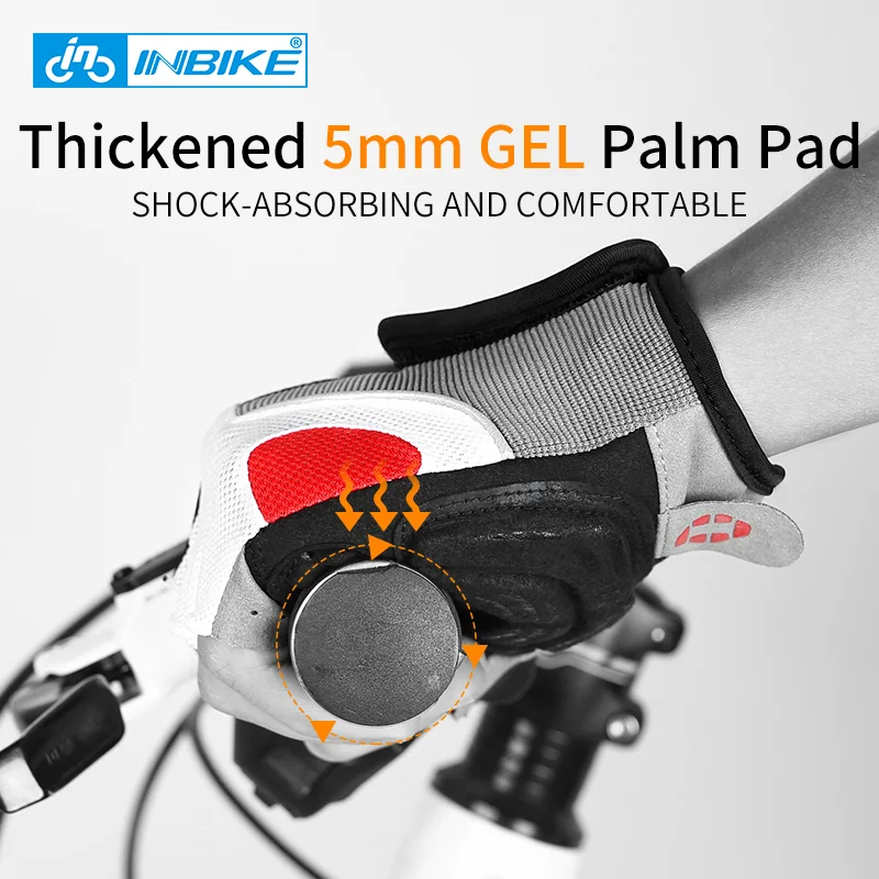 INBIKE Cycling Gloves Half Finger Bike Road Gloves Shockproof Breathable GEL MTB Mountain Sport Bicycle Gloves Men for Cycling 2