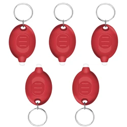 Compact LED Keychain Flashlight - Super Bright 12 Lumen Portable Light (5 - Pack) (Red)
