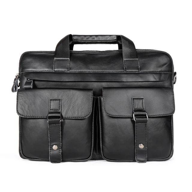 

Genuine Leather Men's Briefcases 15.6" Laptop Bag Business Messenger Bag Work Male Shoulder Bag Handbag Tote Portfolio