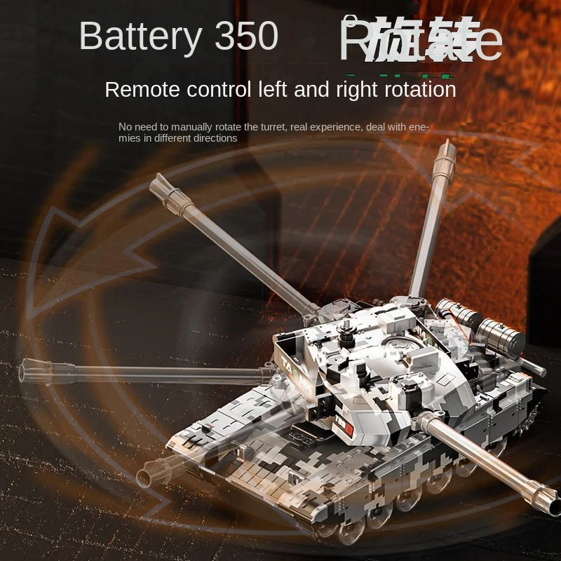 RC Battle Tank Shoot Bullets Remote Control Shooting Tank USB Charge With LED Sound Music Military War Game Electronic Car 2