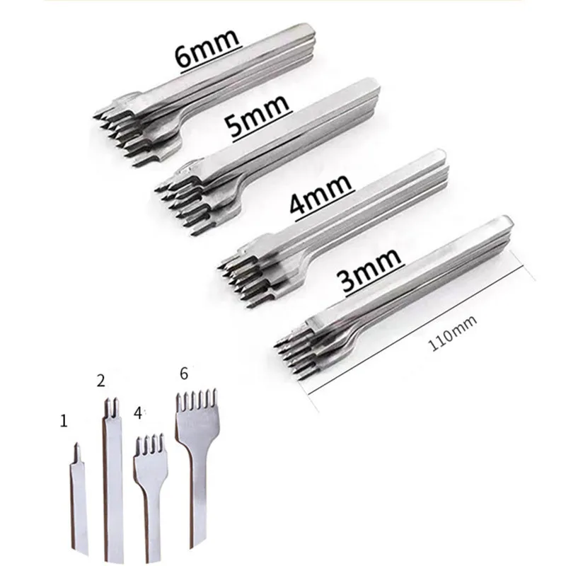 

Wholesale 4PCS/Lot DIY Leather Tools 3MM 4MM 5MM 6MM White Steel Diamond Cutting Leather Tools Watch Band Watch Straps