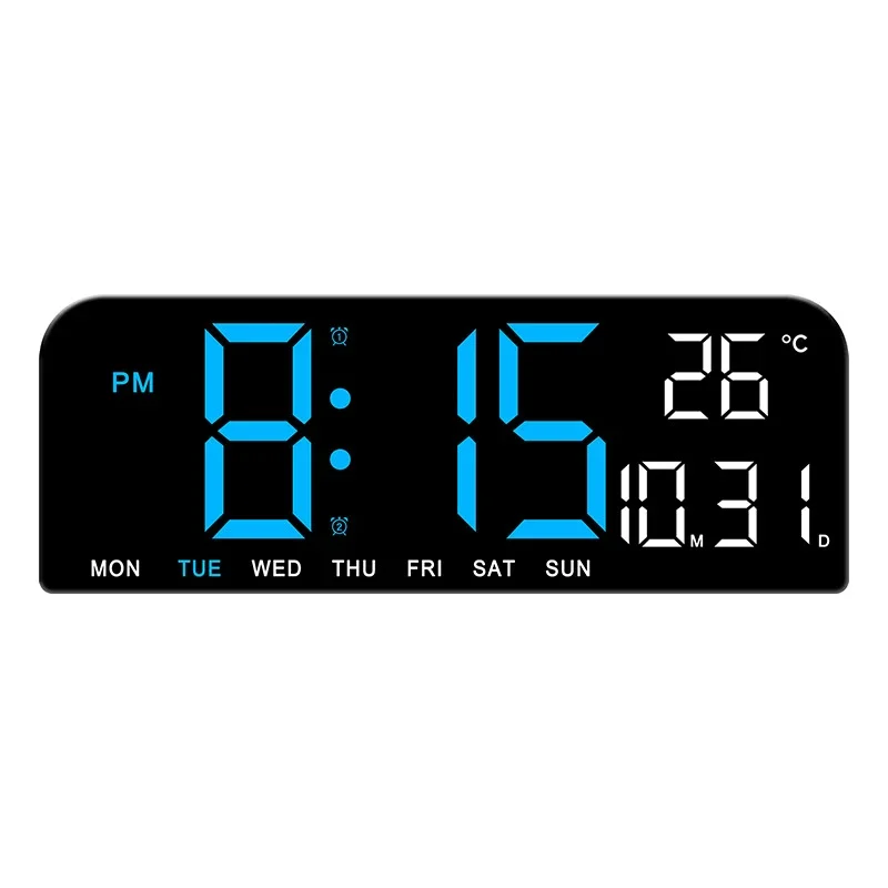Large LED Digital Wall Clock Temperature Date Week Display Countdown