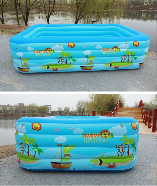 Three-layer printed inflatable swimming pool for children with bubble bottom 1