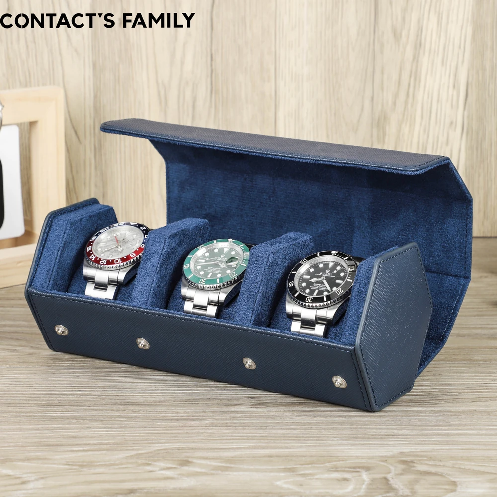 Luxury Genuine Leather Watch Roll Watch Storage Box Travel Watch Case ...