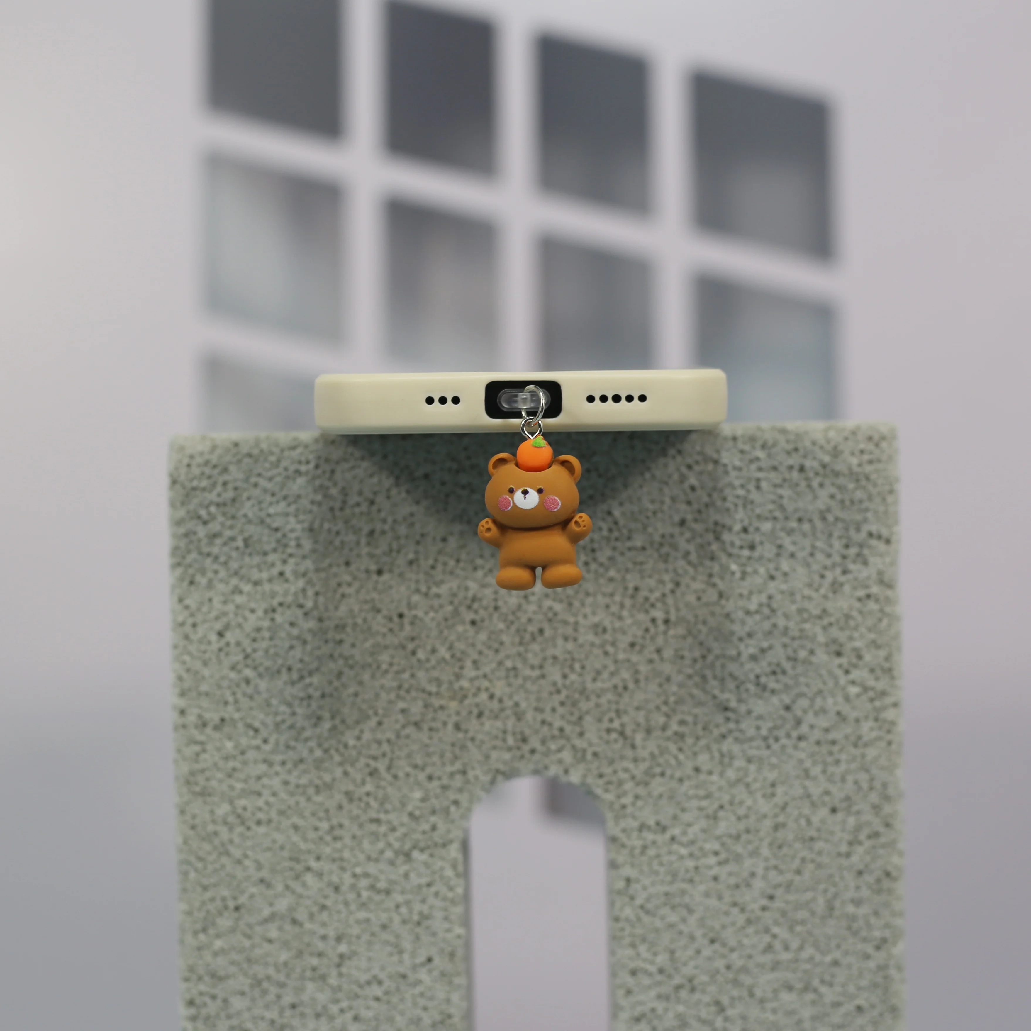 Adorable Animal-Themed Phone Dust Plug Charms - Cat, Frog, and Bear Decorations