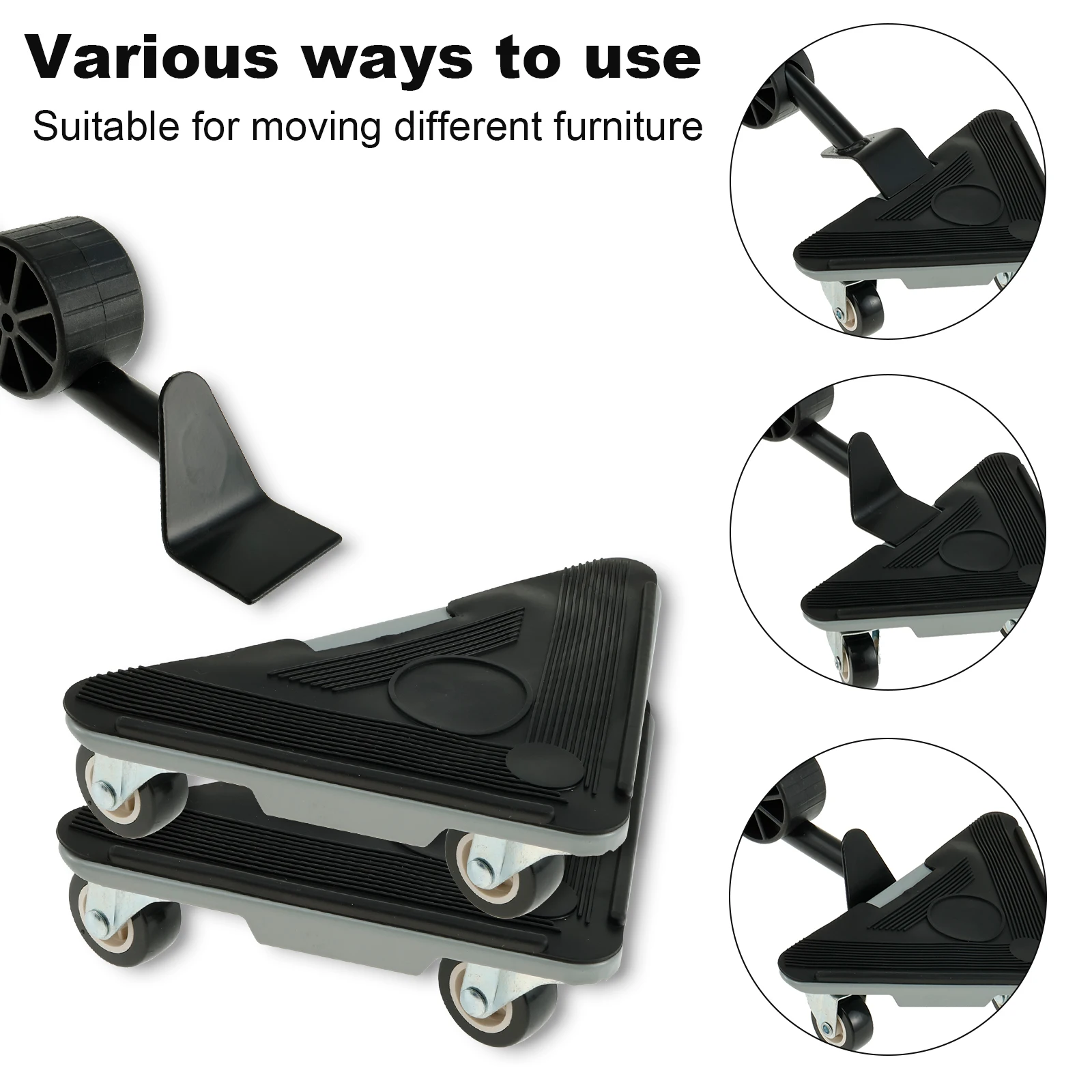5Pcs Furniture Mover Tool Set 700KG Heavy Duty Furniture Lifter 360° Rotation Wheels Furniture Movers Labor Saving Roller Wheel 2