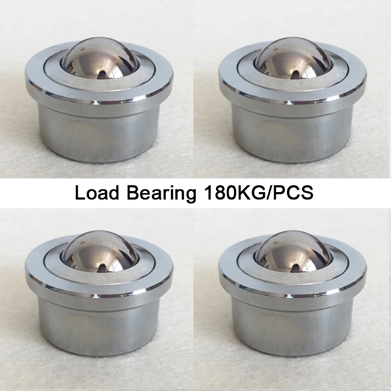 

4PCS Heavy Precision Conveying Universal Ball Bearing Transfer Unit Conveyor Rollers Casters Bull's Eye Wheels Loading 180KG/PCS