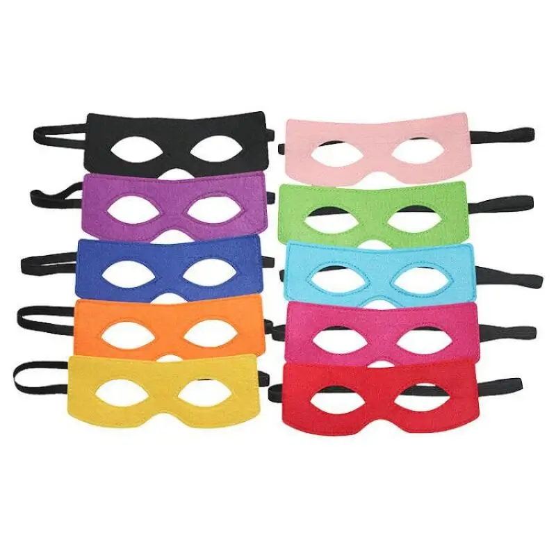 Multicolor Felt Masks Eye Masks Half Mask Adult Kids Cosplay Props Elastic Ribbon For Boys Girls Halloween Masquerade Party superhero mask