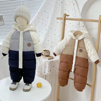 Set pagliaccetto invernale per neonato con fodera in pile Set tutina per neonato unisex per capispalla per ragazzi e ragazze
