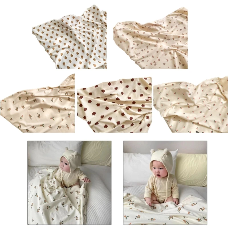 

F62D Portable Baby Blanket for Unisex Boys Girls Super- Soft Cotton Blanket Bed Throws Newborn Lightweight for Boys Girls