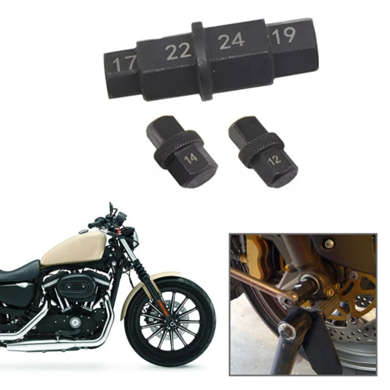 

6 in 1 Motorcycle Allen Spindle Socket Adapter Tool Tire Removal Tool Carbon Steel Construction Simple Operate