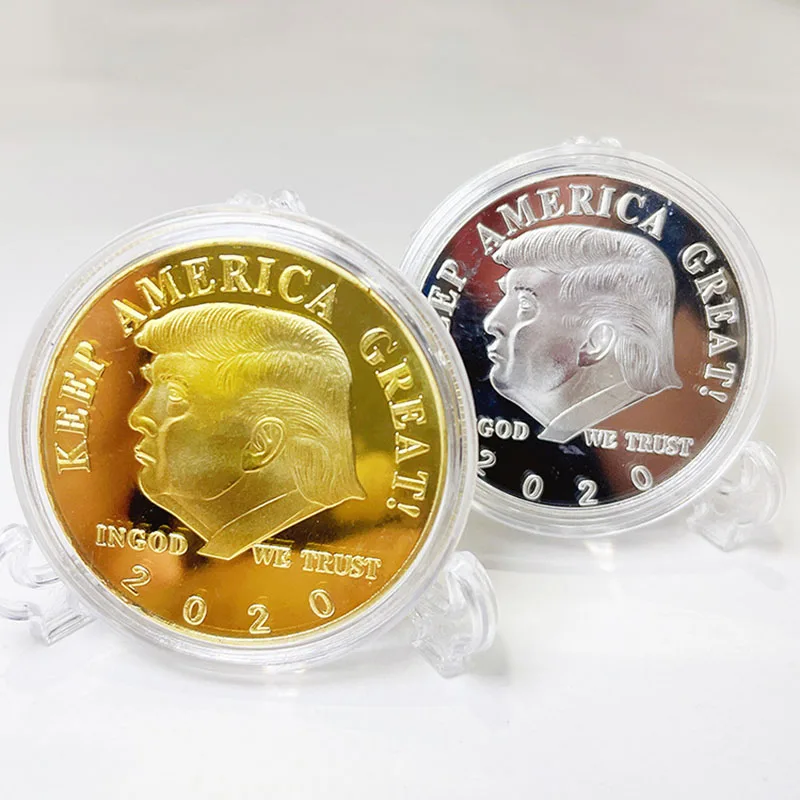 1Pcs Iron Commemorative Coin Gold/Silver President Figure Pattern Nice Gift Maga Home Decoration Collectible
