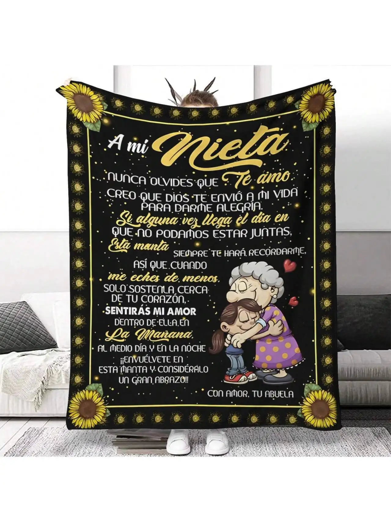 Letter Flannel Blanket for Grandmother for Kids Adults Hot Sale Baby Blanket Letter Fleece Birthday Gift 2
