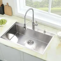 Kitchen sink, sink drop gauge  kitchen sink top mount single bowl deep kitchen sink,‎33 x 19 x 10 inches 2