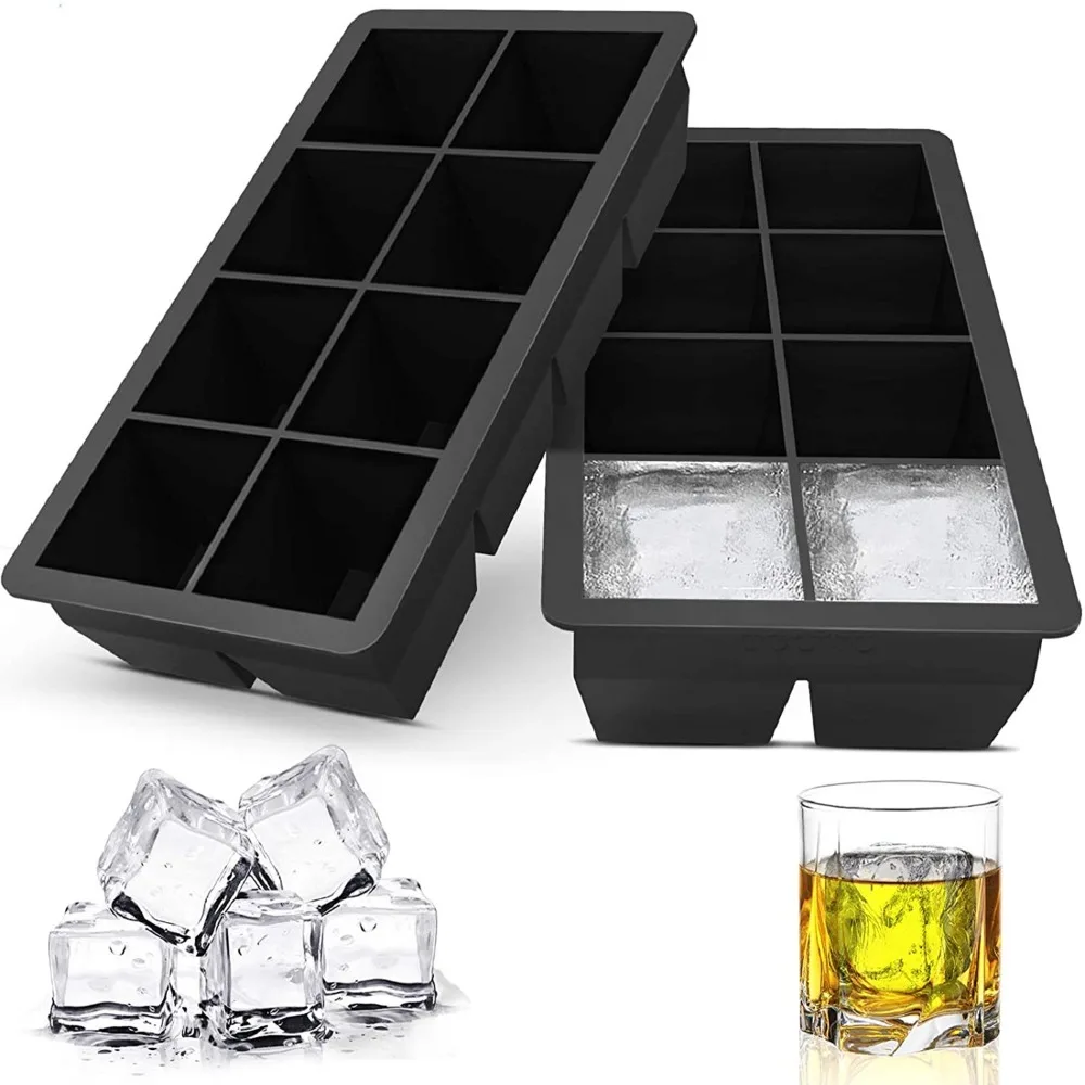 Ice Cube Mold Silicone BPA Free For Whiskey Cocktails LMETJMA JT09