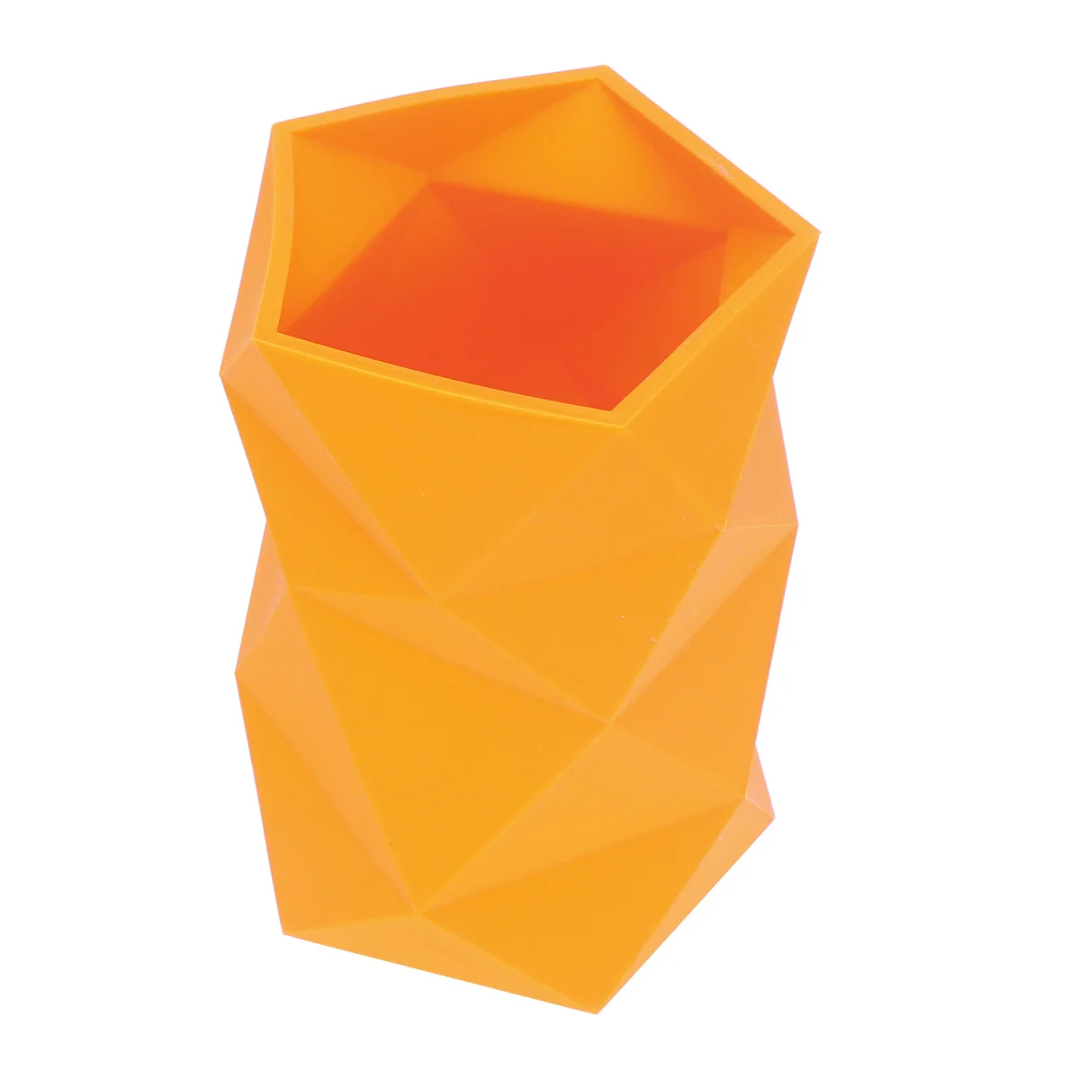 Silicone Pen Holder Creative Shape Brush Pot Pencil Container Desktop Stationery Organizer (Orange)