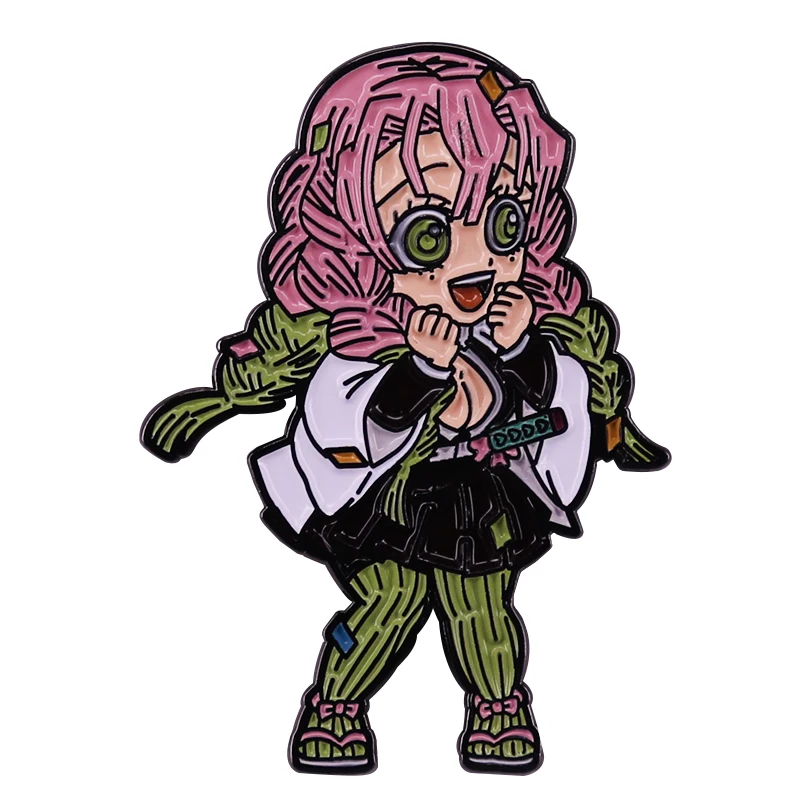 Demon Slayer Pink To Green Hair Love Hashira Mitsuri Kanroji Enamel Pin