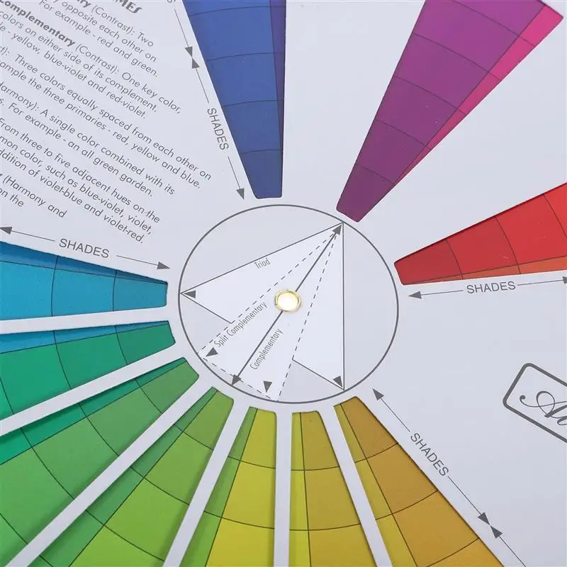 컬러 휠 차트 혼합 컬러 보드, 페인트 가이드 블렌딩 서클 메이크업 아티스트 이론 학습, 기본 안료 페인팅 이론