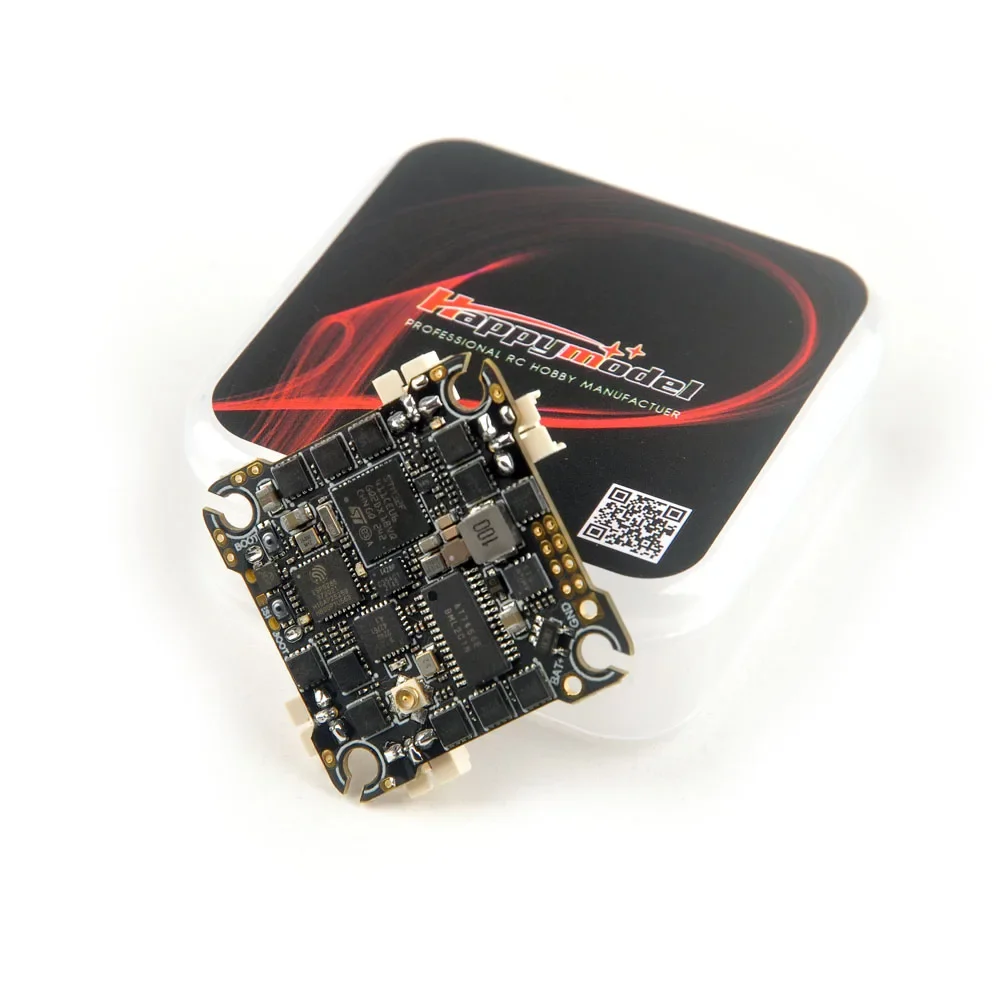 

HappyModel CrazyF411 ELRS AIO 4 в 1 F411 Контроллер полета встроенный UART 2,4G ELRS RX 20A ESC 2-4S для Дронов с зубочисткой FPV