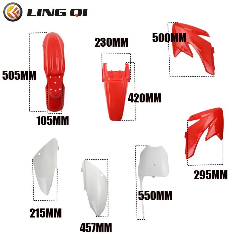 LINGQI RACING Motorcycle CRF 70 Plastic Fender Kit For CRF70 XR70 125cc 140cc DR50 49 50cc 70 90 110 Dirt Pit Bike Parts motorcycle accessories