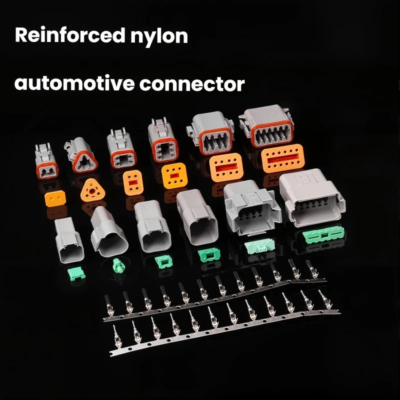 ชุดขั้วต่อกันน้ำ Deutsch รุ่น DT Series รุ่น DT06-2S DT04-2P 2P 3P 4P 6P 8P 12P พร้อมสายไฟและขาเสียบ ขนาด 22-16AWG สำหรับรถยนต์และมอเตอร์ 1