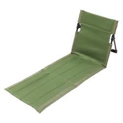Foldable Outdoor Camping Chair with Backrest and Cushion (Army green)